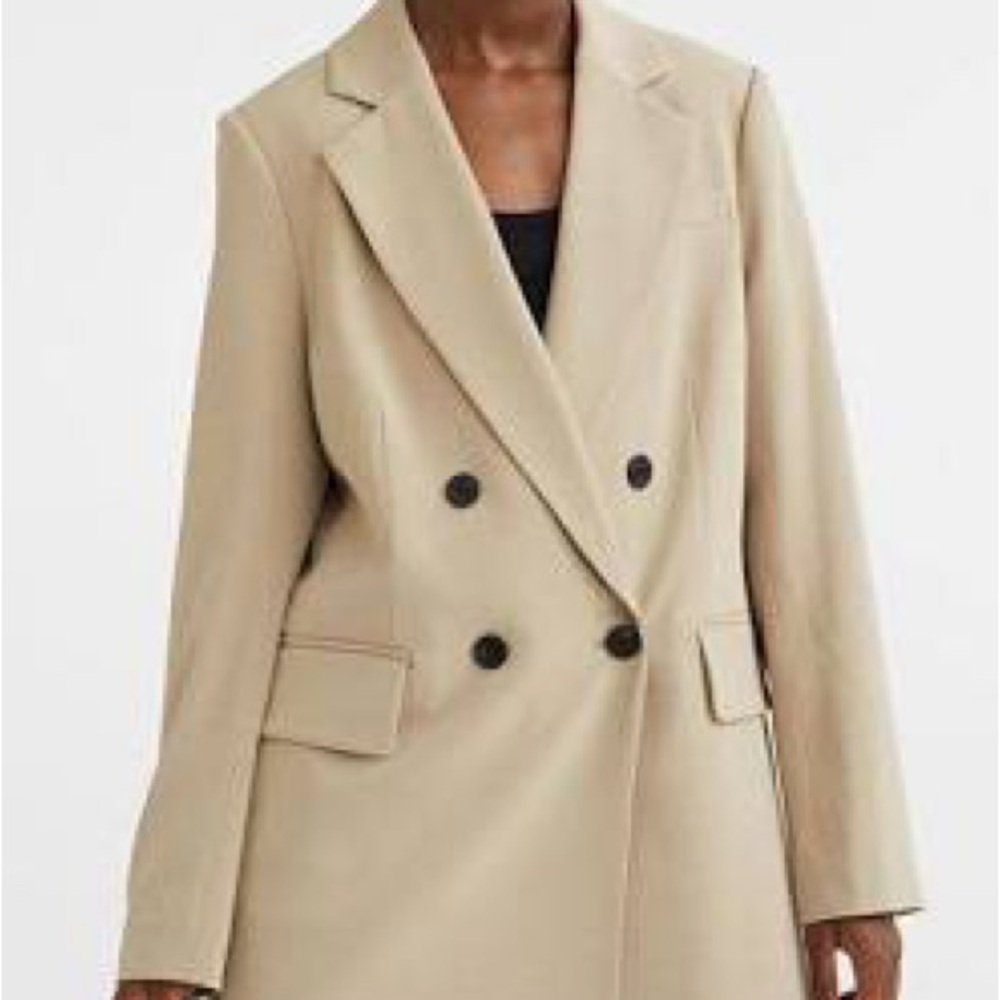 H&M NWT Beige Blazer Oversized Classic Blazer/Suit Jacket